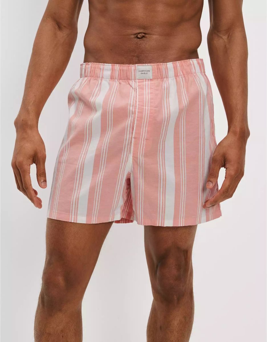 Shorts De Bain American Eagle AEO Rayé Stretch Rose Clair Homme | SGI-01371697